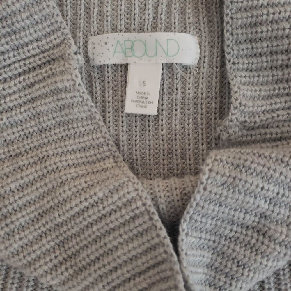 NWT Abound Cable Knit Sweater Dress w Slit Turtleneck Grey Size S Lagenlook - Picture 5 of 5